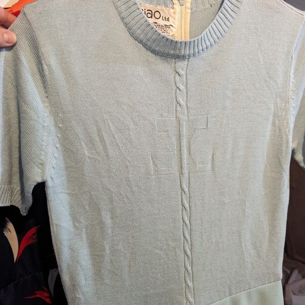 Vintage Ciao Ltd Baby Blue Dress Vtg Sz 10